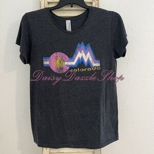 🏔️ Colorado Mountain Retro T Shirt Cotton Polyester Dark Gray Adult Size XL